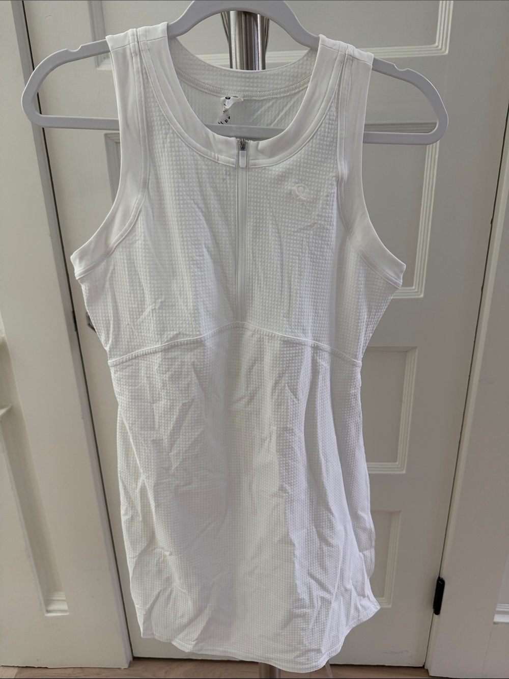 lululemon athletica White Sleeveless Zip-Front Athletic Tank Dress NWOT